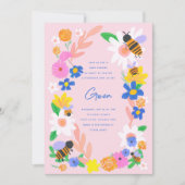 Baby shower Bloemtuinbijen Kaart (Voorkant)