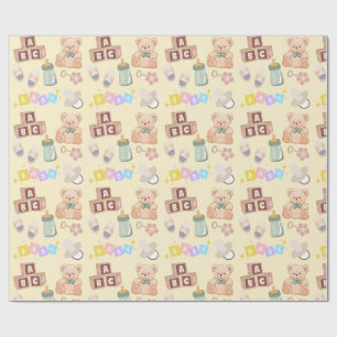 Baby Shower Blokken en Speelgoed Cadeaupapier