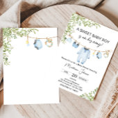 Baby shower Blue Baby Clothes Invitation