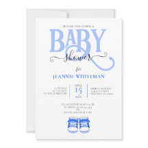 BABY SHOWER, BLUE BOOTIES, BLAUWE TYPOGRAFIE