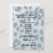 Baby shower Blue Bow Cheetah Leopard Boy Uitnodige Kaart (Achterkant)