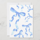 Baby shower Blue Bow Invitation (Dos)