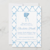 Baby shower Blue Bow Trellis Invitation (Devant)