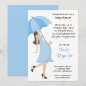 Baby shower Blue Boy Invitation Maman moderne (Devant / Derrière)