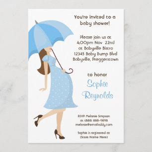 Baby shower Blue Boy Invitation Maman moderne