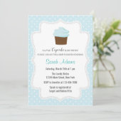 Baby shower Blue Cupcake Invitation (Debout devant)