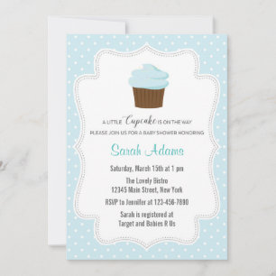Baby shower Blue Cupcake Invitation