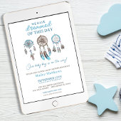 Baby shower Blue Dreamcatchers Invitation pour gar