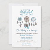 Baby shower Blue Dreamcatchers Invitation pour gar (Devant)
