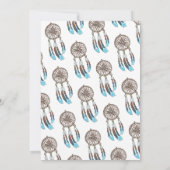 Baby shower Blue Dreamcatchers Invitation pour gar (Dos)