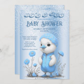 Baby shower Blue Duck Boy Invitation (Devant / Derrière)