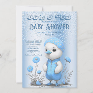 Baby shower Blue Duck Boy Invitation