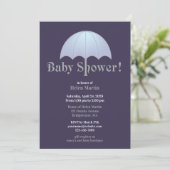 Baby shower Blue Flat Invitation (Debout devant)