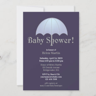 Baby shower Blue Flat Invitation