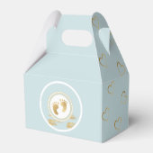 Baby shower Blue Gold Hearts Favor Box Bedankdoosjes (Voorkant Zijde)