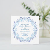 Baby shower Blue Greenery Modern Cute Mandala (Staand voorkant)