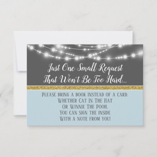 Baby shower Blue Grey Lights Apportez Une Carte De (Devant)