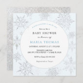 Baby shower Blue Little Snowflake Invitation (Devant / Derrière)