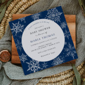 Baby shower Blue Little Snowflake Invitation