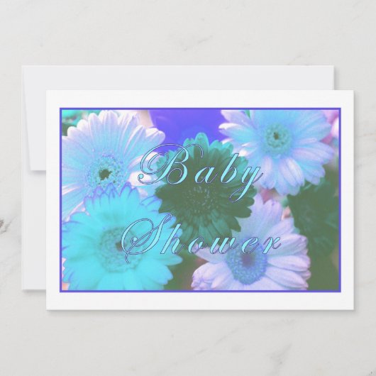 Baby shower Blue Moon Daisy Invitation (Devant)