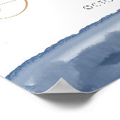 Baby shower Blue Navy & Gold Boy Affiche de bienve (Coin)