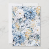 Baby shower Blue Petal Boys Invitation (Dos)