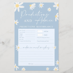 Baby shower Blue Predictions et carte de conseil