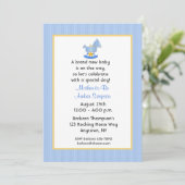 Baby shower Blue Rocking Horse Invitation (Debout devant)