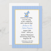 Baby shower Blue Rocking Horse Invitation (Devant / Derrière)
