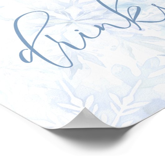 Baby Shower Blue Snowflake Drinks Poster (Hoek)