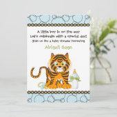 Baby shower Blue Tiger Invitation pour garçons (Debout devant)