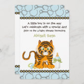 Baby shower Blue Tiger Invitation pour garçons (Devant / Derrière)
