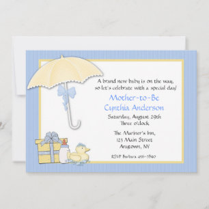 Baby shower Blue Umbrella Kaart