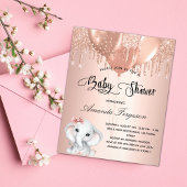 Baby shower blush elephant girl budget flyer