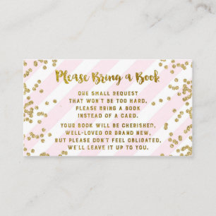 Baby shower Boek Aanvraag Kaart Roze Goud Confetti