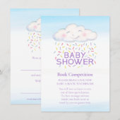 Baby shower boek wedstrijd cloud snoep sprinkles informatiekaartje (Voorkant / Achterkant)