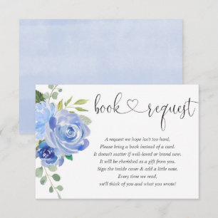 baby shower boekaanvraag voor jongen , marineblauw informatiekaartje