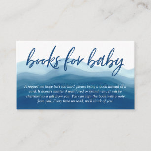 Baby shower Boeken voor Baby Blue Waterverf Ombre Informatiekaartje