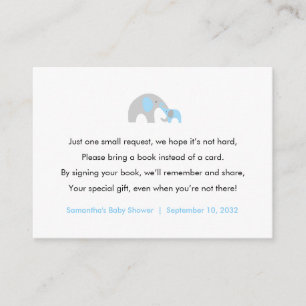 Baby shower boeken voor baby informatiekaartje