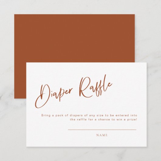 Baby shower Bohème en terre cuite Carte de rabat (Devant / Derrière)