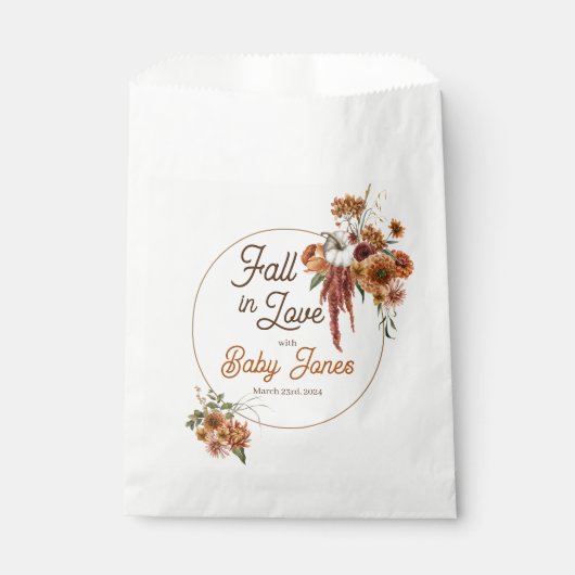 Baby shower Boho Automne Favoriser les sacs (Devant)