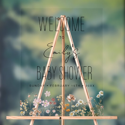 Baby shower Boho Chic Fleur sauvage Affiche de bie (Neutre)