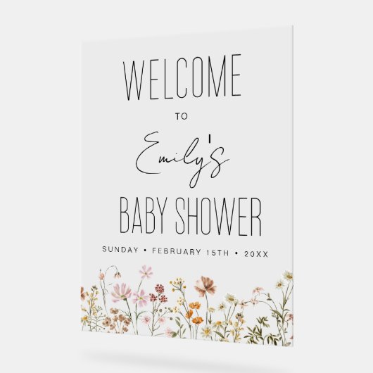 Baby shower Boho Chic Fleur sauvage Affiche de bie (Angle)