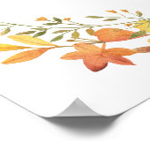 Baby shower Boho Citrouille Fall Foliage Affiche d (Coin)