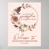 Baby shower Boho Citrouille Girl Fall Affiche de b (Devant)
