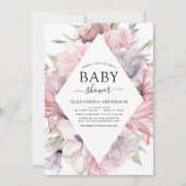 Baby shower Boho Dusty Pink Paars Kaart (Voorkant)
