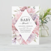 Baby shower Boho Dusty Pink Paars Kaart (Staand voorkant)
