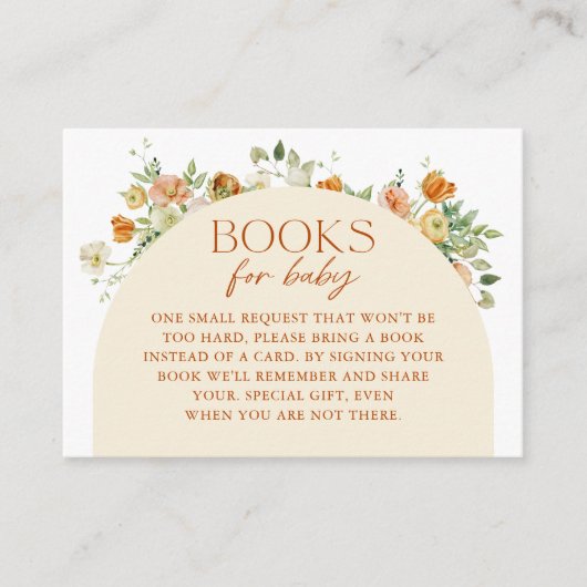 Baby shower Boho Flowers  Request Informatiekaartje (Voorkant)
