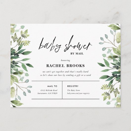 Baby shower Boho Green par Mail Invitation (Devant)