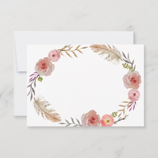 Baby shower Boho Insérer Invitation (Dos)